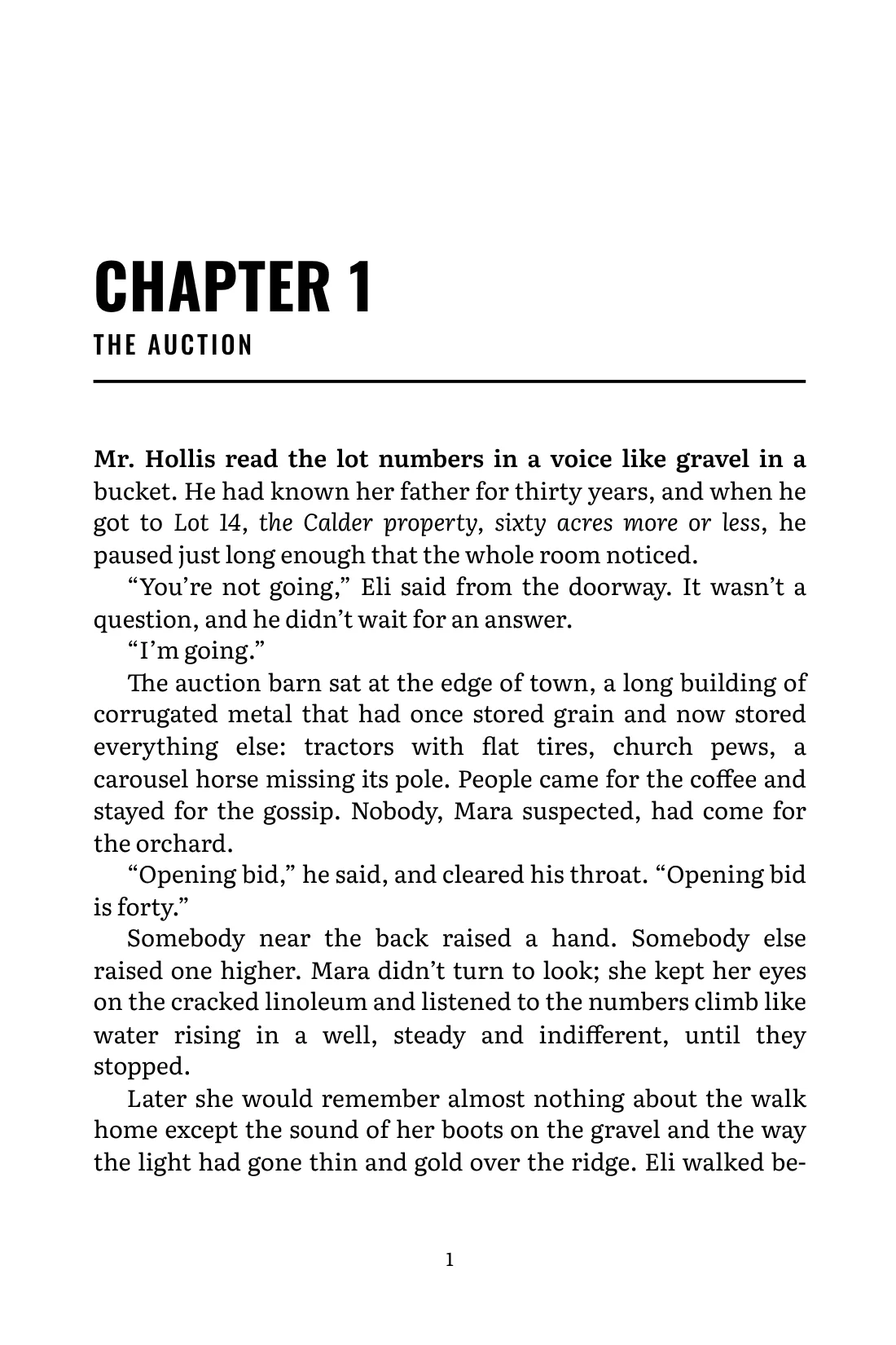 The opening page of a chapter in the Thriller style